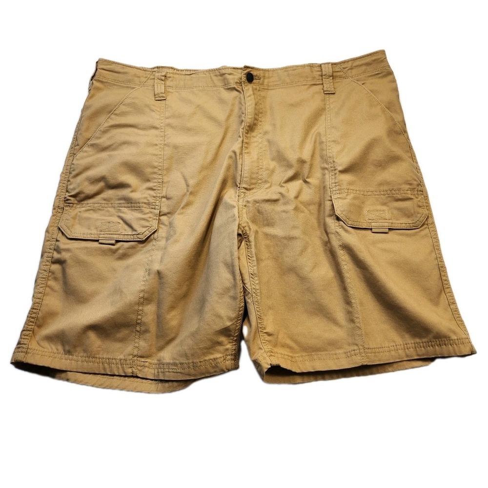 Wrangler Mens‎ Outdoor Flex Waist Cargo Shorts Tan 6 Pockets Hiking 8" Inseam